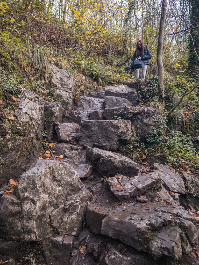 Rocky decent on the chee dale stepping stones walk