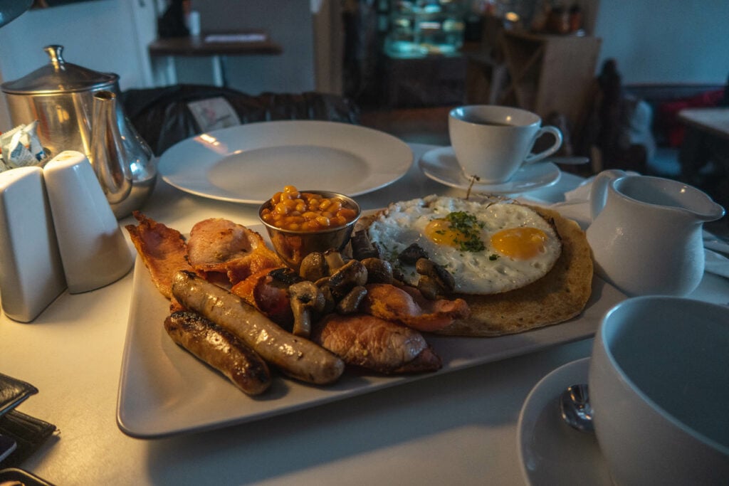 Full english at Nelly's cafe in Millers Dale