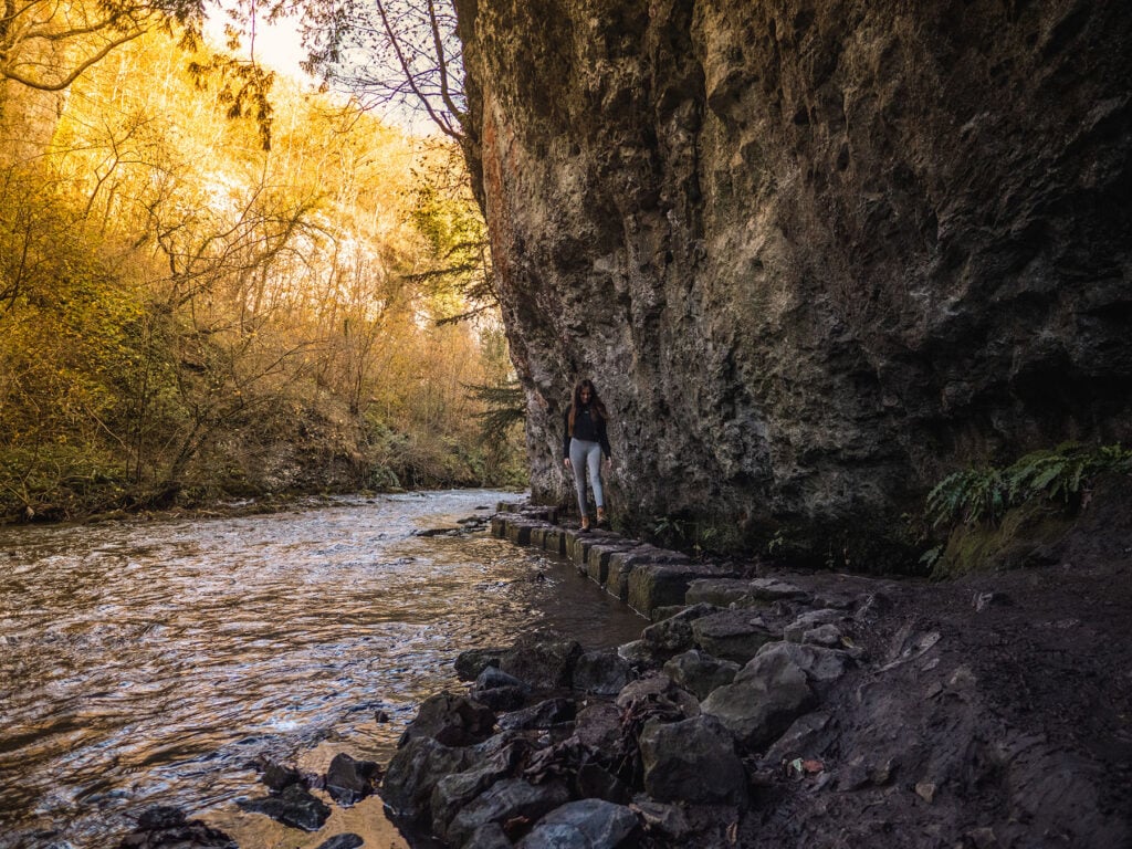 Ella Mckendrick crossing chee dale stepping stones