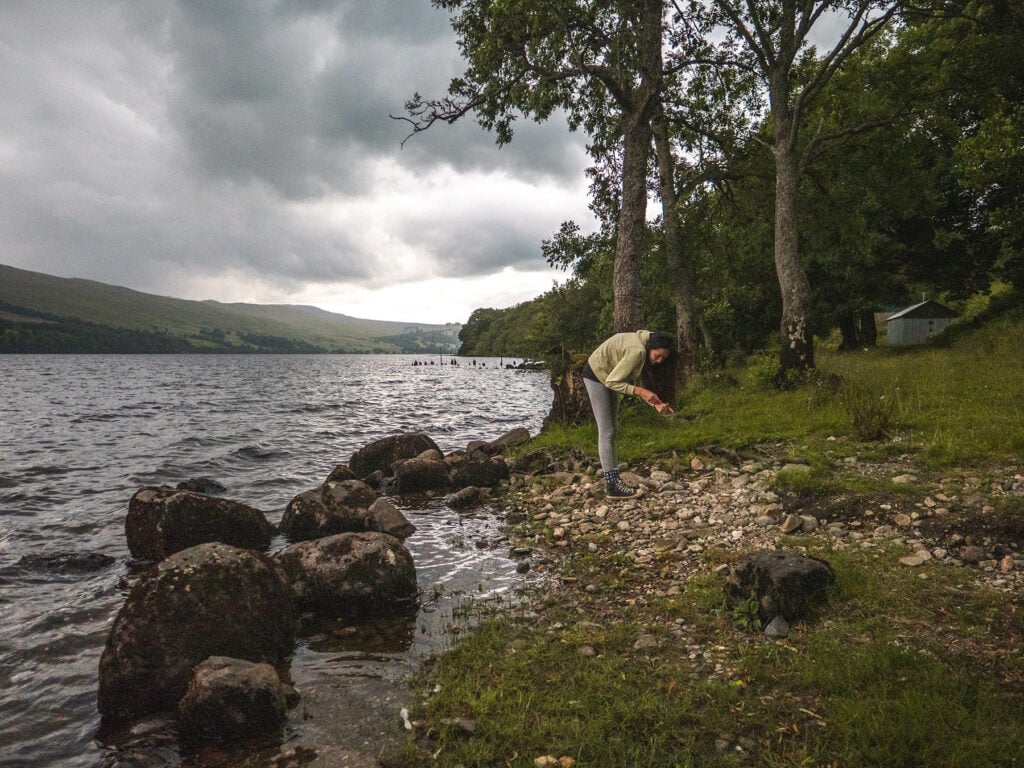 Ella Mckendrick with Lawers Pier and Pier house in the background