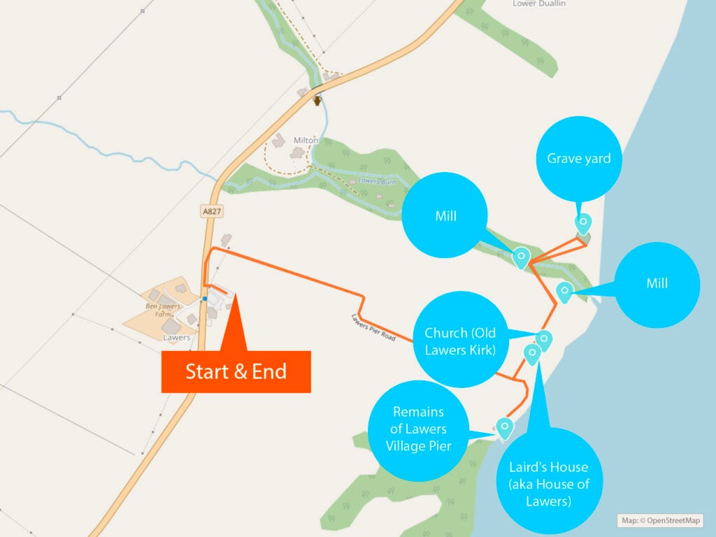 Old Village of Lawers walk Map