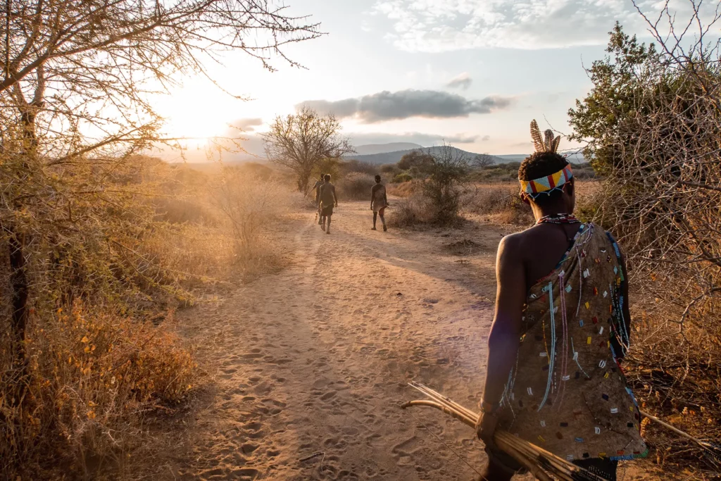 Hadzabe Tribe, Tanzania morning hunt for food