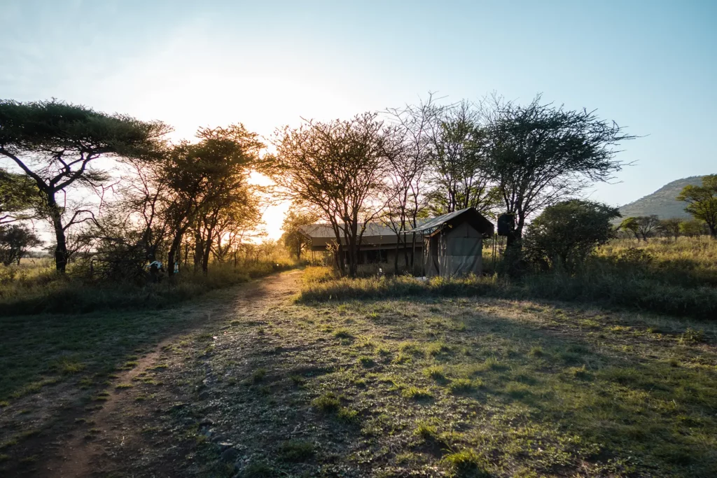 Tented safari camp in central Serengeti