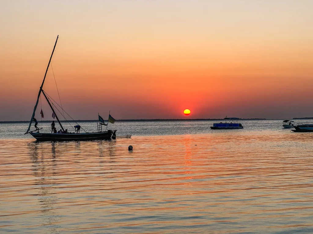 Beautiful sunset in Zanzibar