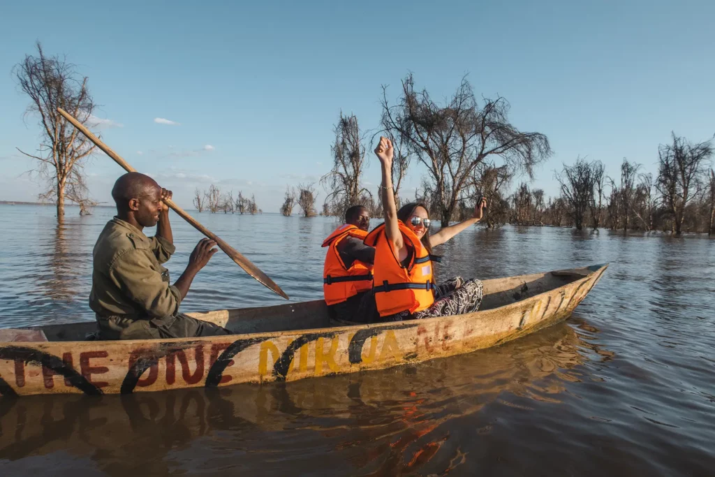 Ella McKendrick Canoeing on Lake Manyara