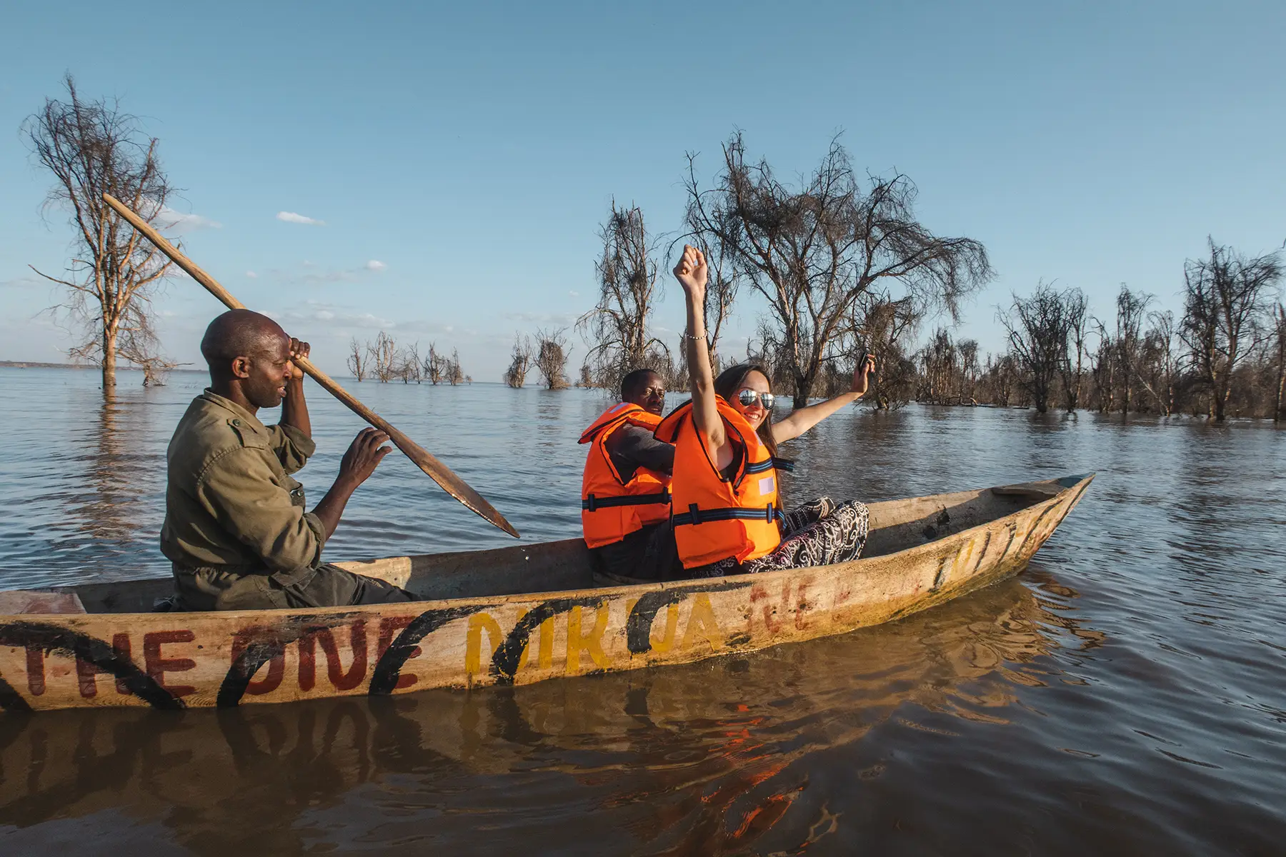 Ella McKendrick Canoeing on Lake Manyara