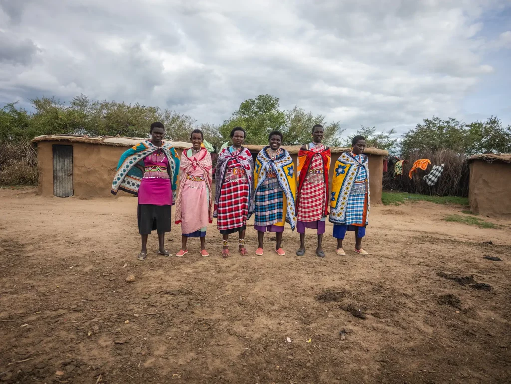 Maasai women in a Maasai boma in Kenya