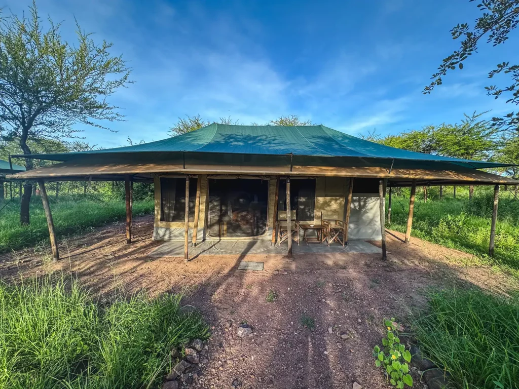 A typical mid-range tented camp in the Serengeti Tanzania
