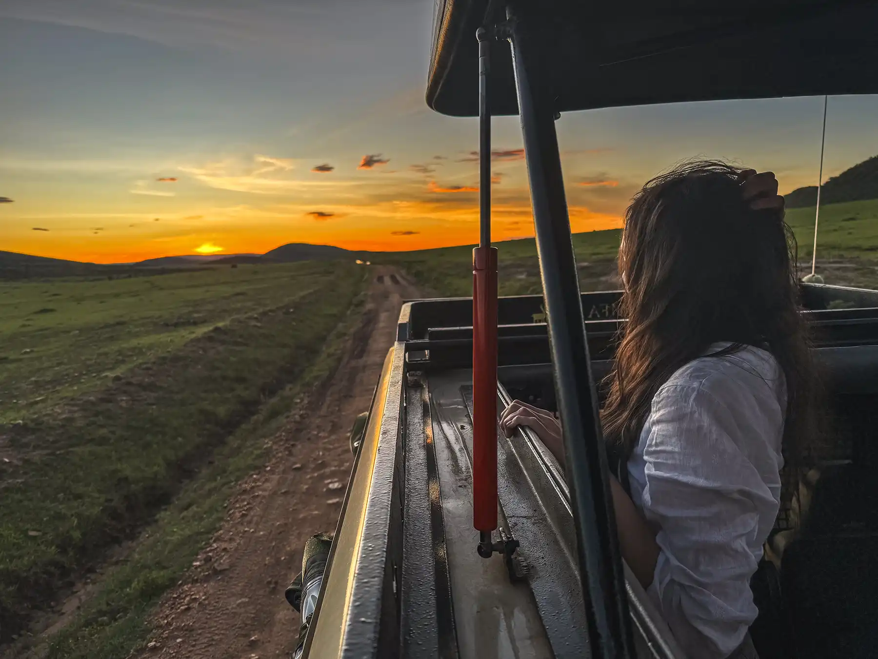 Ella Mckendrick sunset in the Masai Mara, Kenya