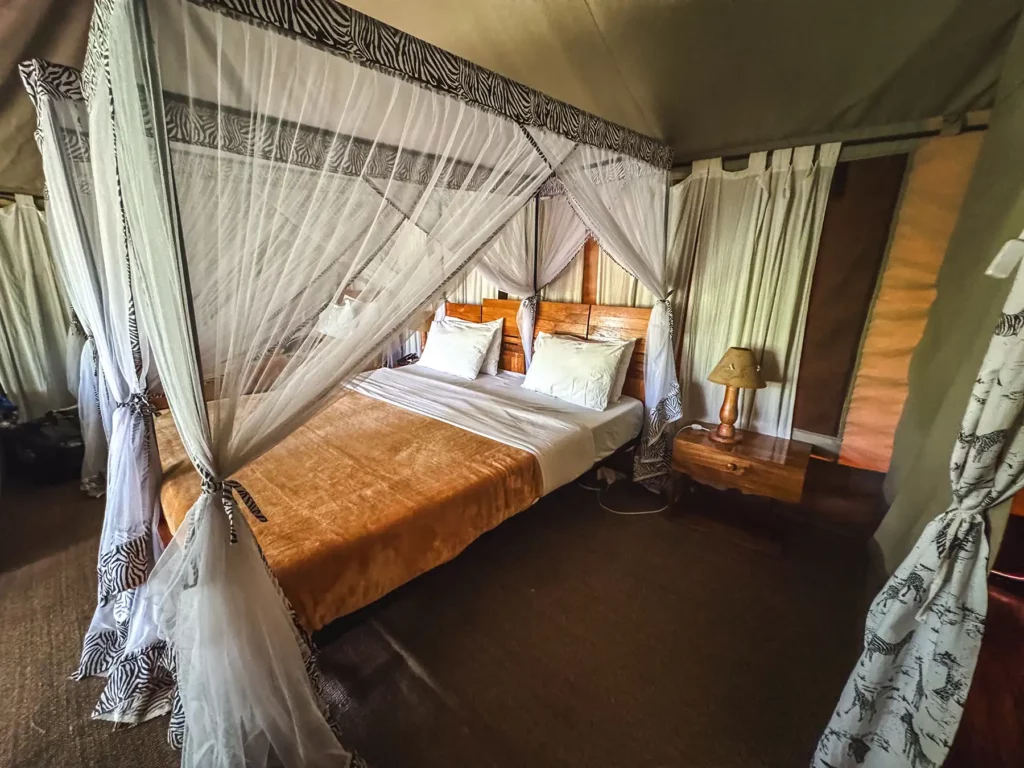 Mid-range safari tented camp in the national park
