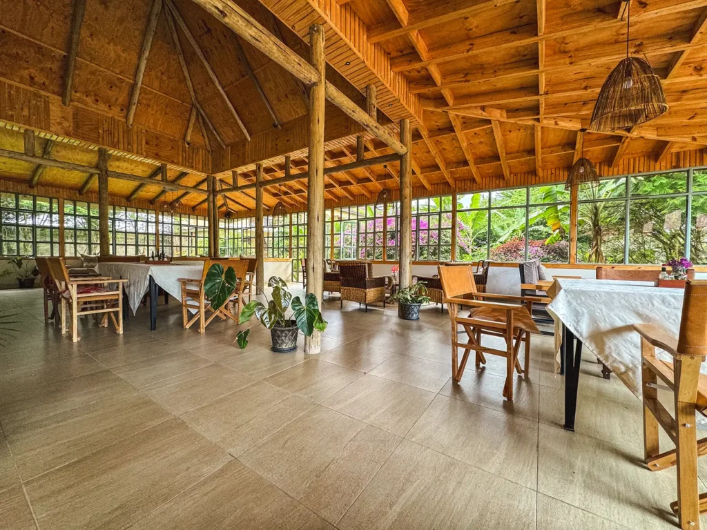 Typical dining area at mid-range accommodation