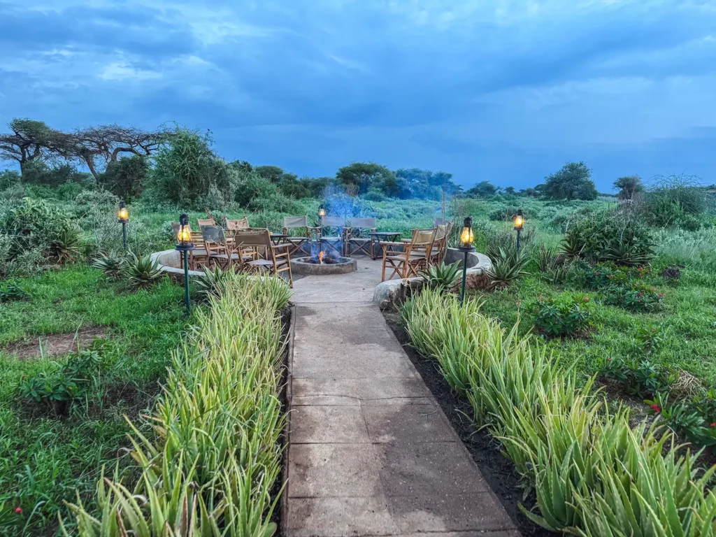 Fire-pit at luxury tented camp