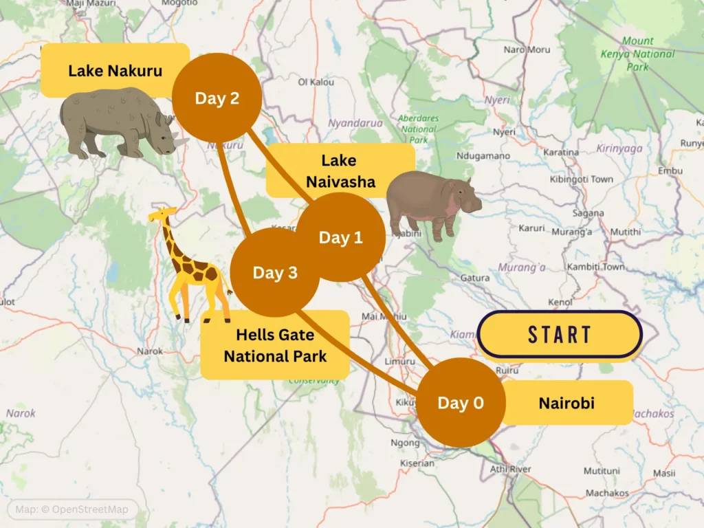 3-Day Kenya great lakes safari itinerary