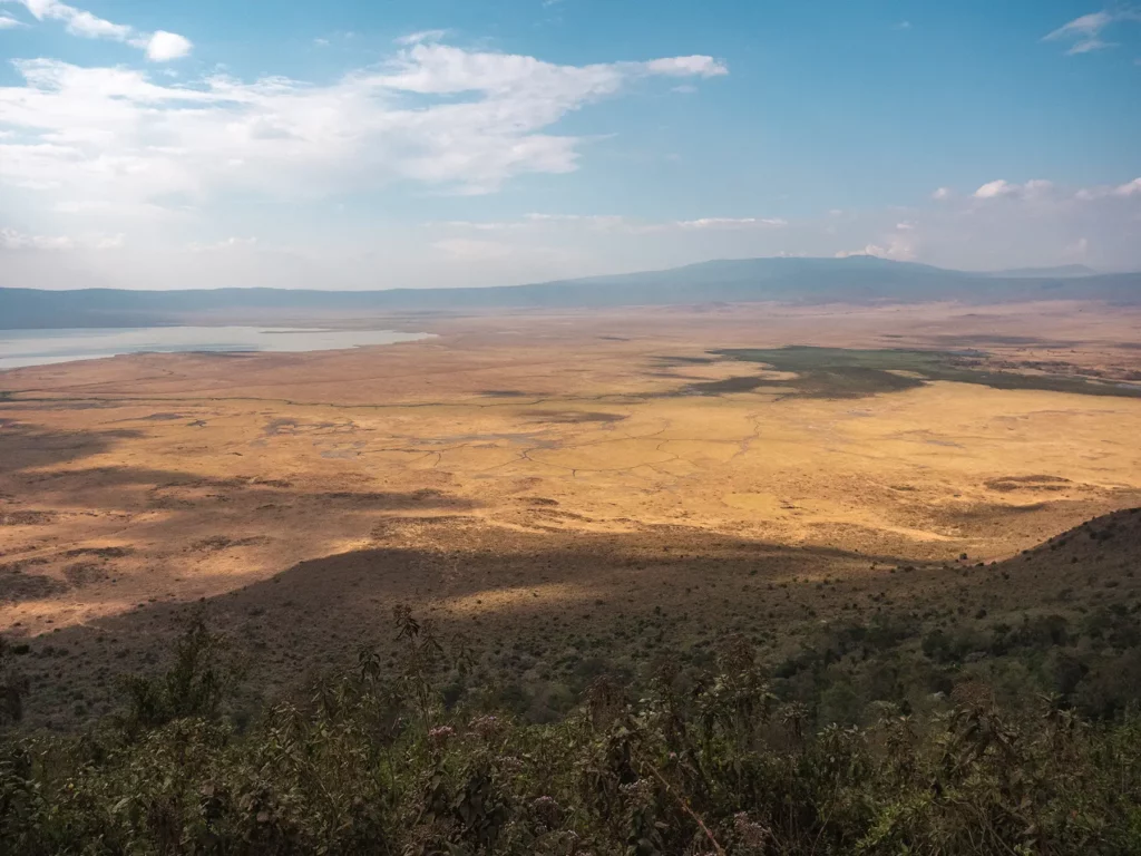 ngorongoro crater aerial view