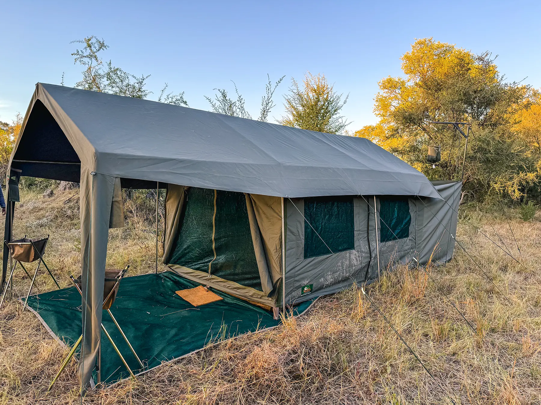 Luxury camping safari tent in Khwai, Botswana