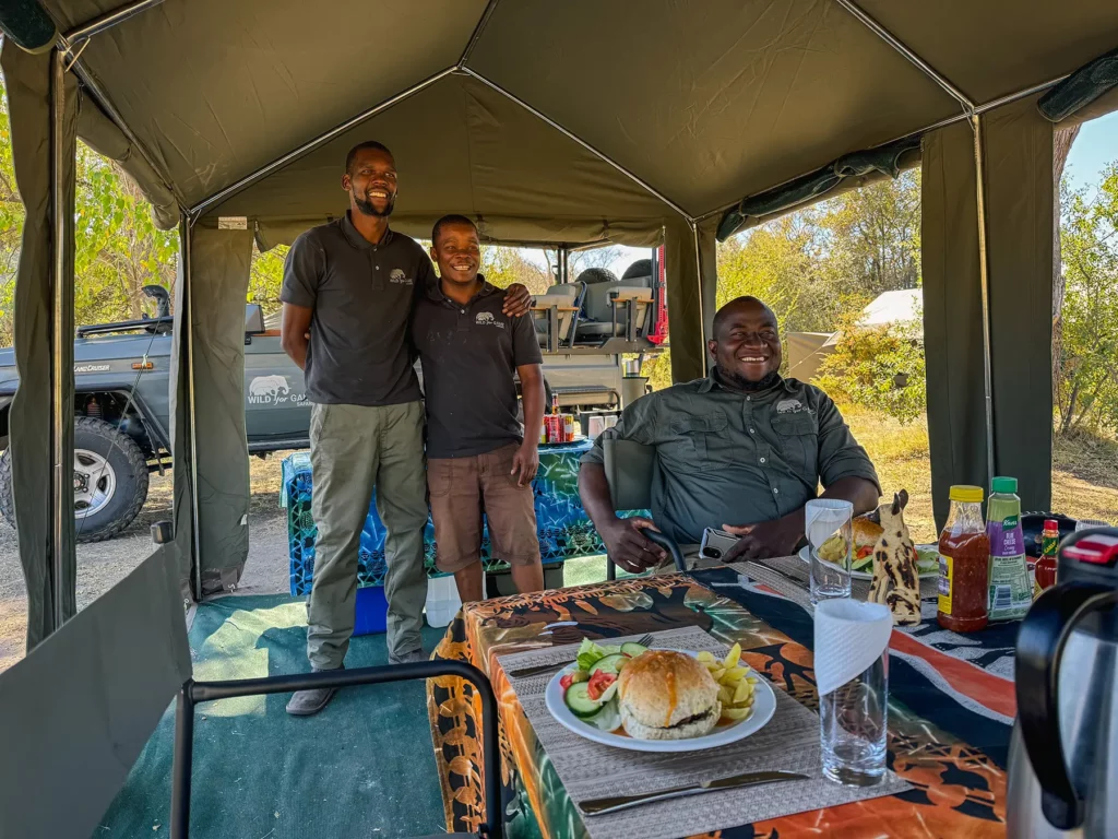 Our team serving lunch back at the camp. Khwai Community Area, Botswana.