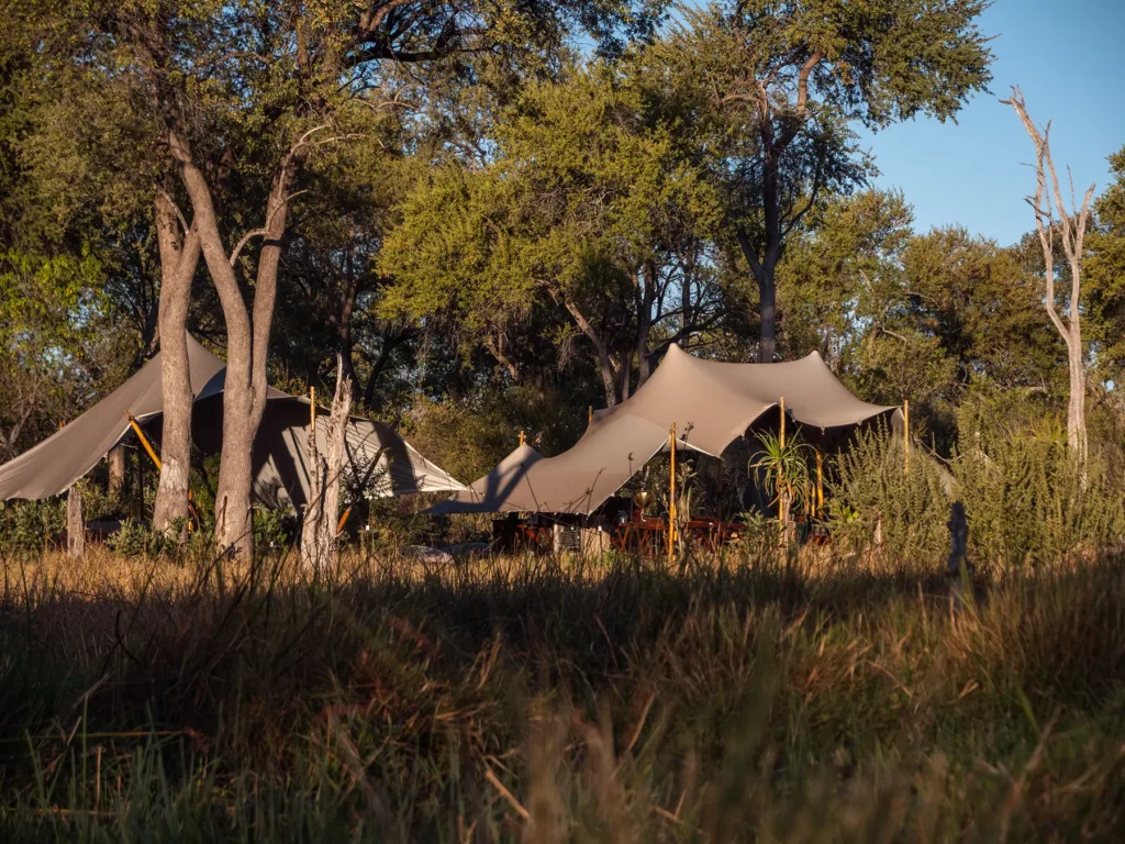 Semi-permanent tented lodge in Khwai, Botswana