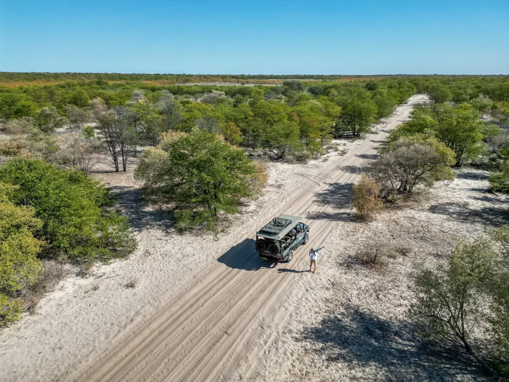 Aerial view of Ella Mckendrick in Moremi, Botswana