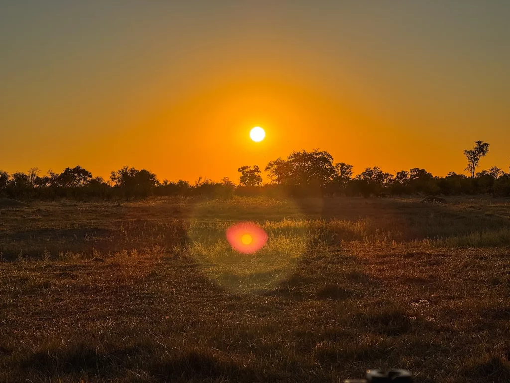 Incredible sunset in Moremi Game Reserve, Botswana