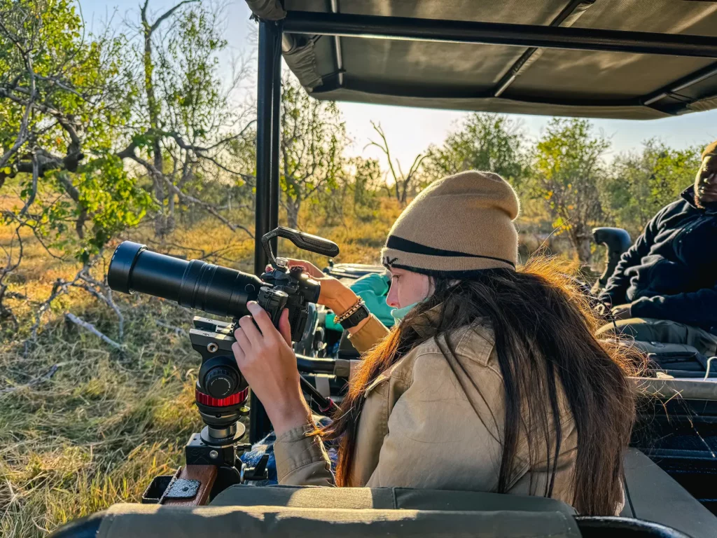 Ella Mckendrick on safari in Moremi Game Reserve, Botswana