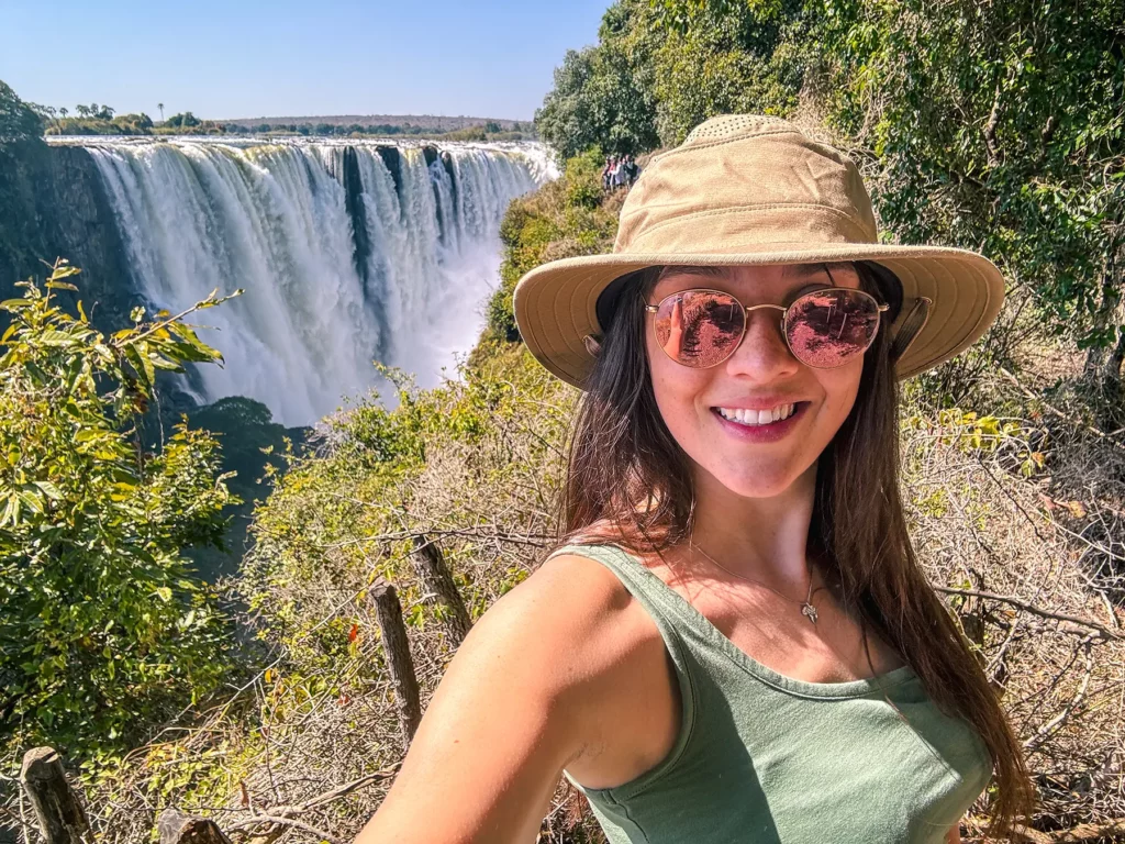 Ella Mckendrick at Victoria Falls, Zimbabwe