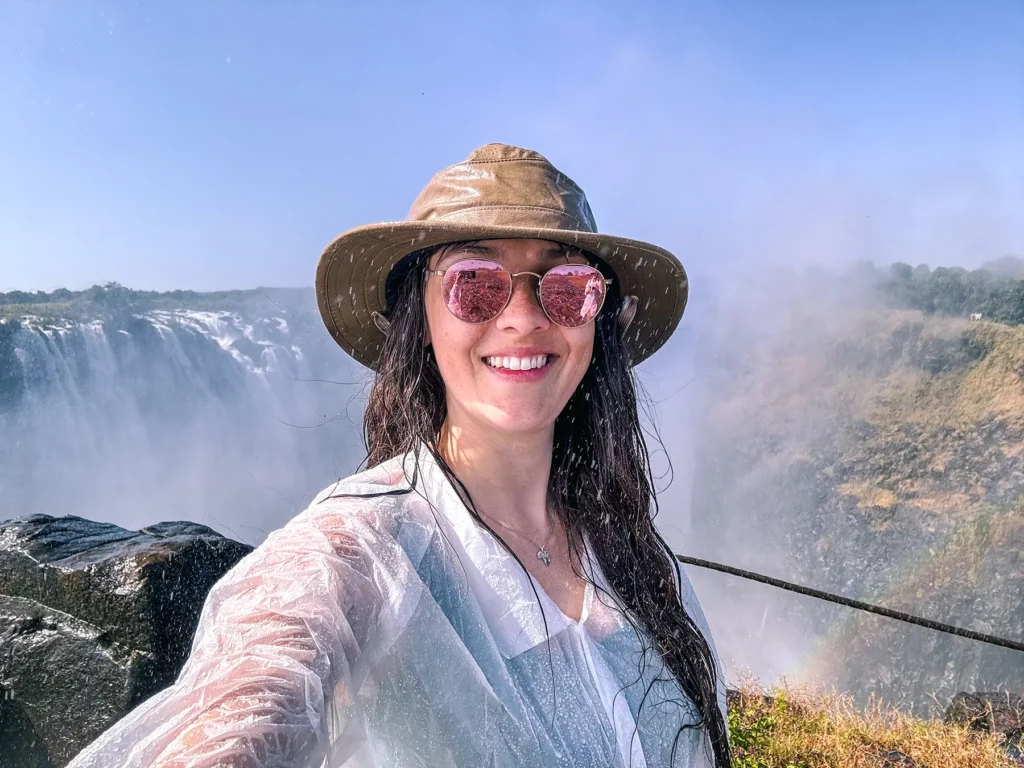 Ella Mckendrick at Victoria Falls, Zimbabwe