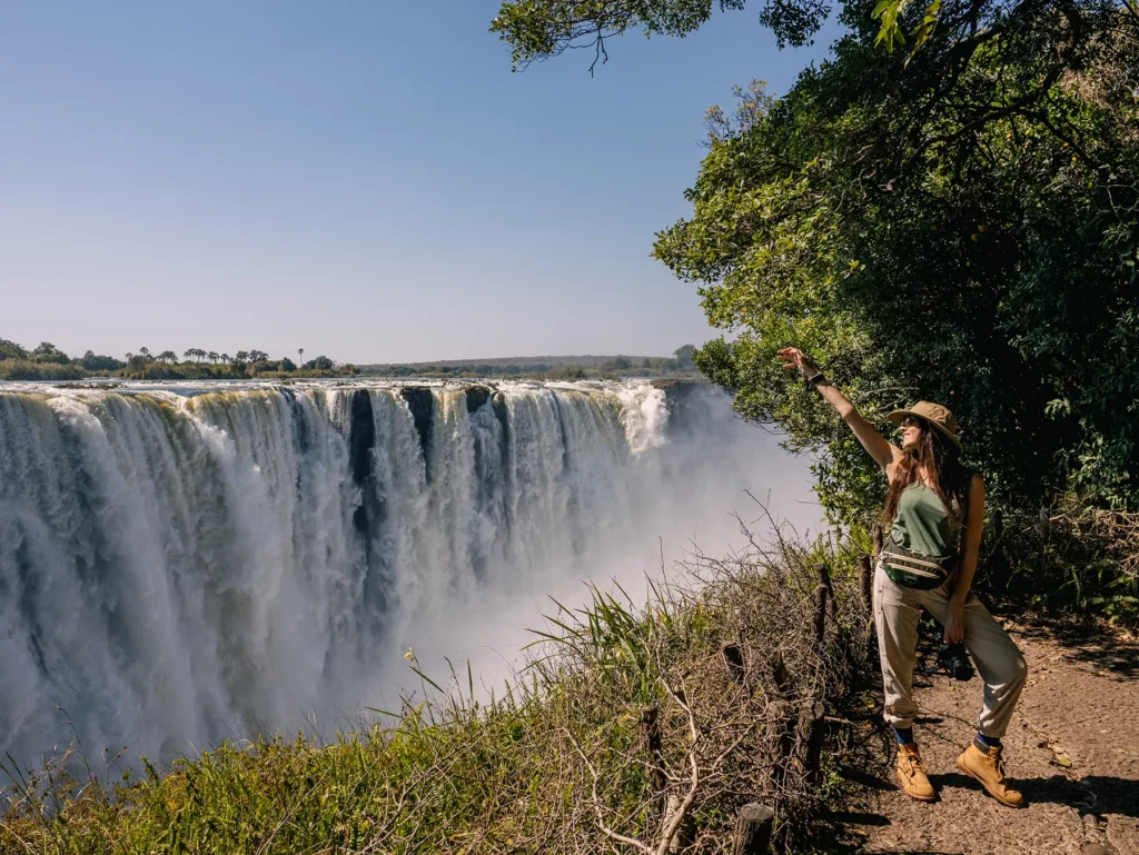 Ella Mckendrick at Victoria Falls, Zimbabwe