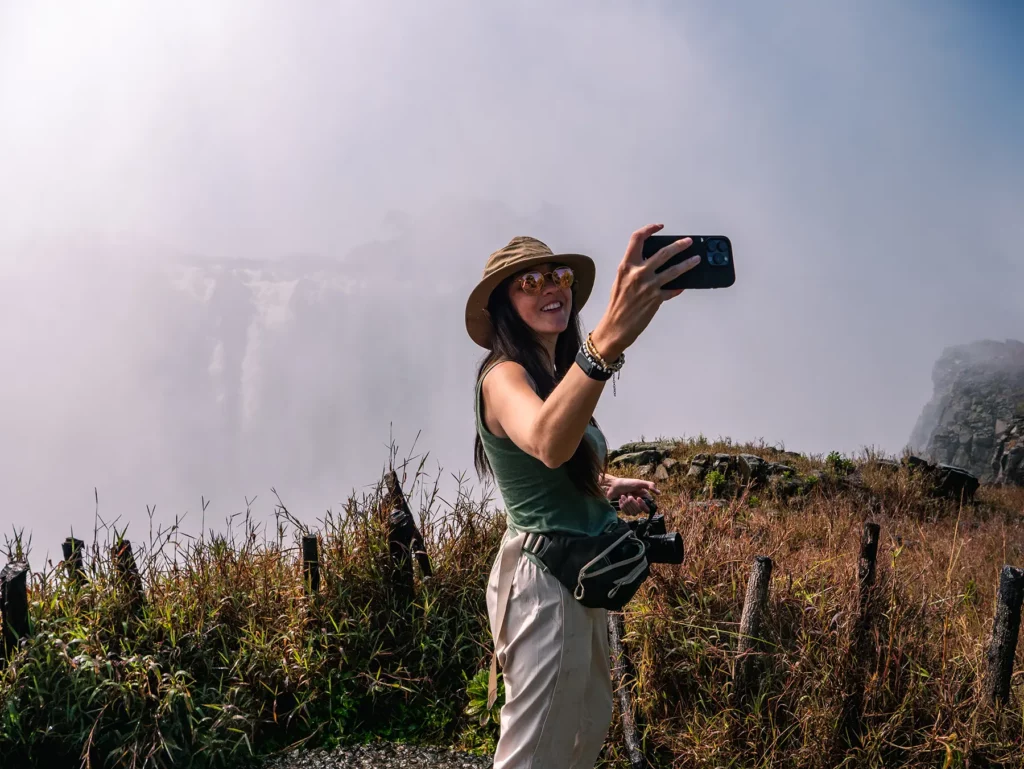 Ella Mckendrick at Victoria Falls, Zimbabwe