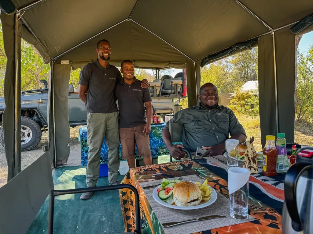 Part of the luxury mobile tented camping team looking after me for my Botswana safari