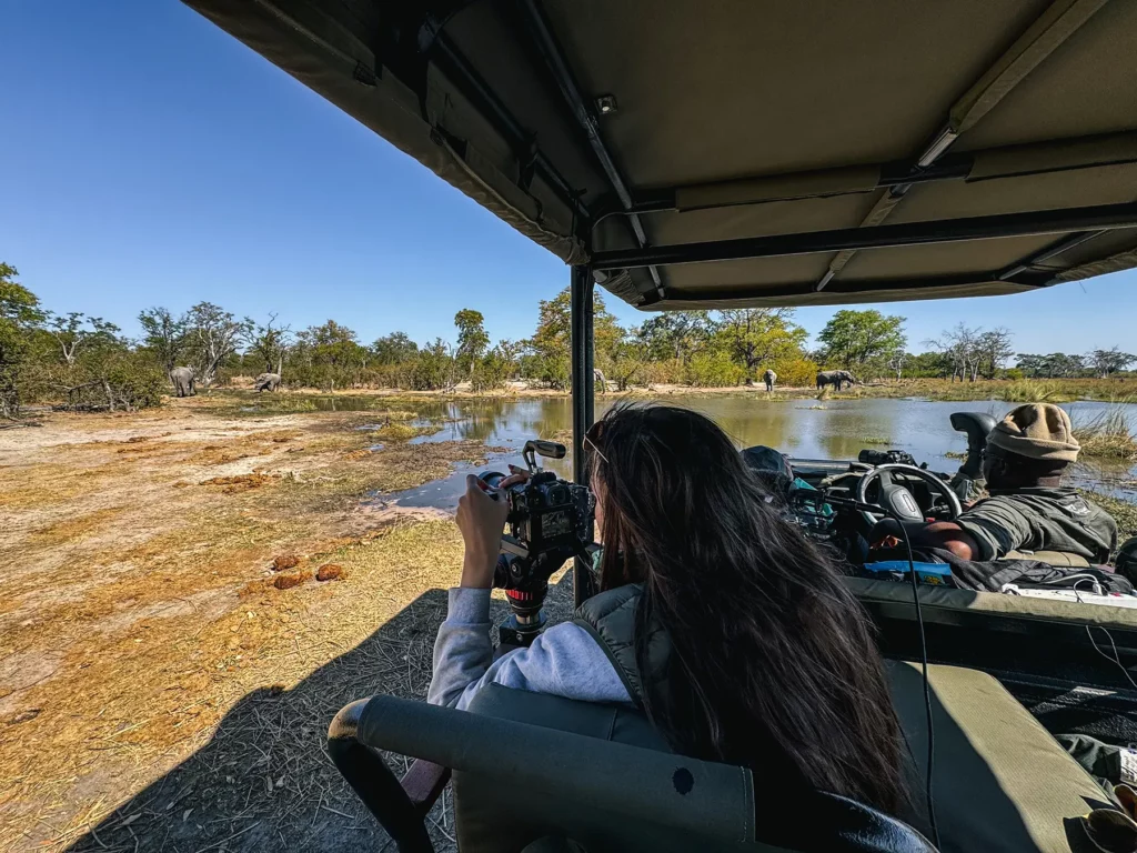 Ella McKendrick on safari with a local Botswana safari company
