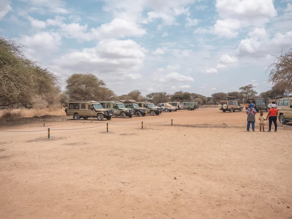 Safari trucks in Tarangire National Park, Tanzania