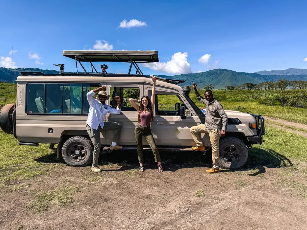 Ella McKendrick having a great safari with a local Tanzania tour operator
