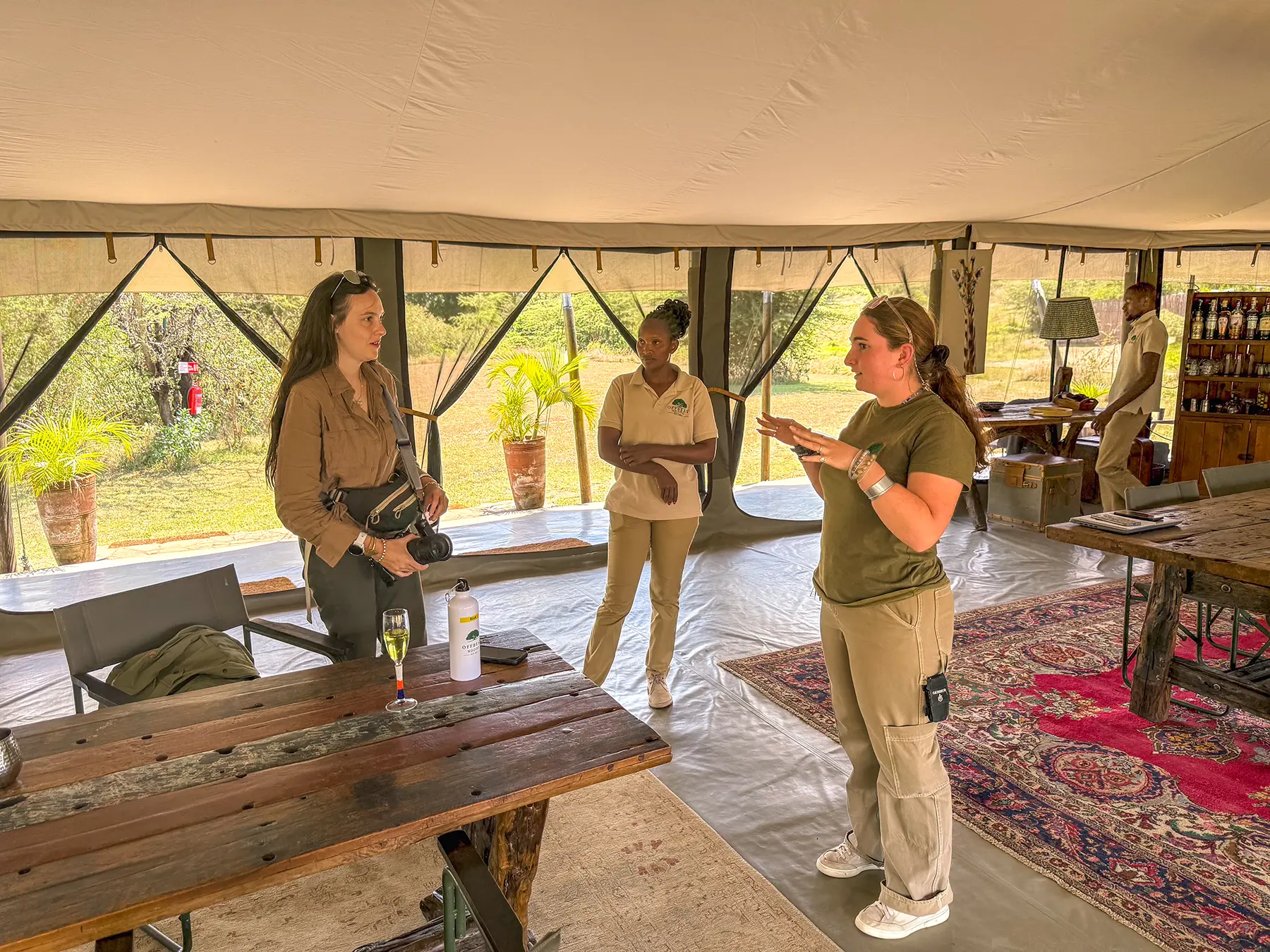 Ella McKendrick at luxury tented camp accommodation in Maasai Mara