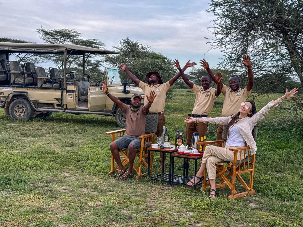 Ella McKendrick having a great safari with a local Tanzania tour operator
