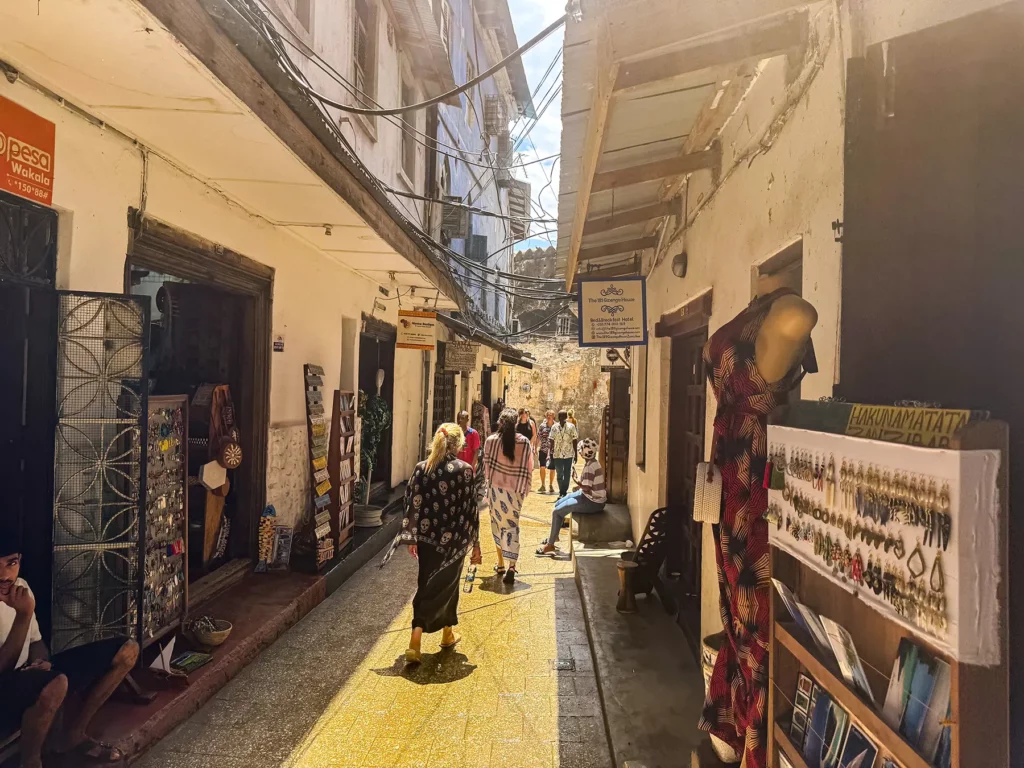 Ella McKendrick wandering the streets of Stone Town in Zanzibar, Tanzania