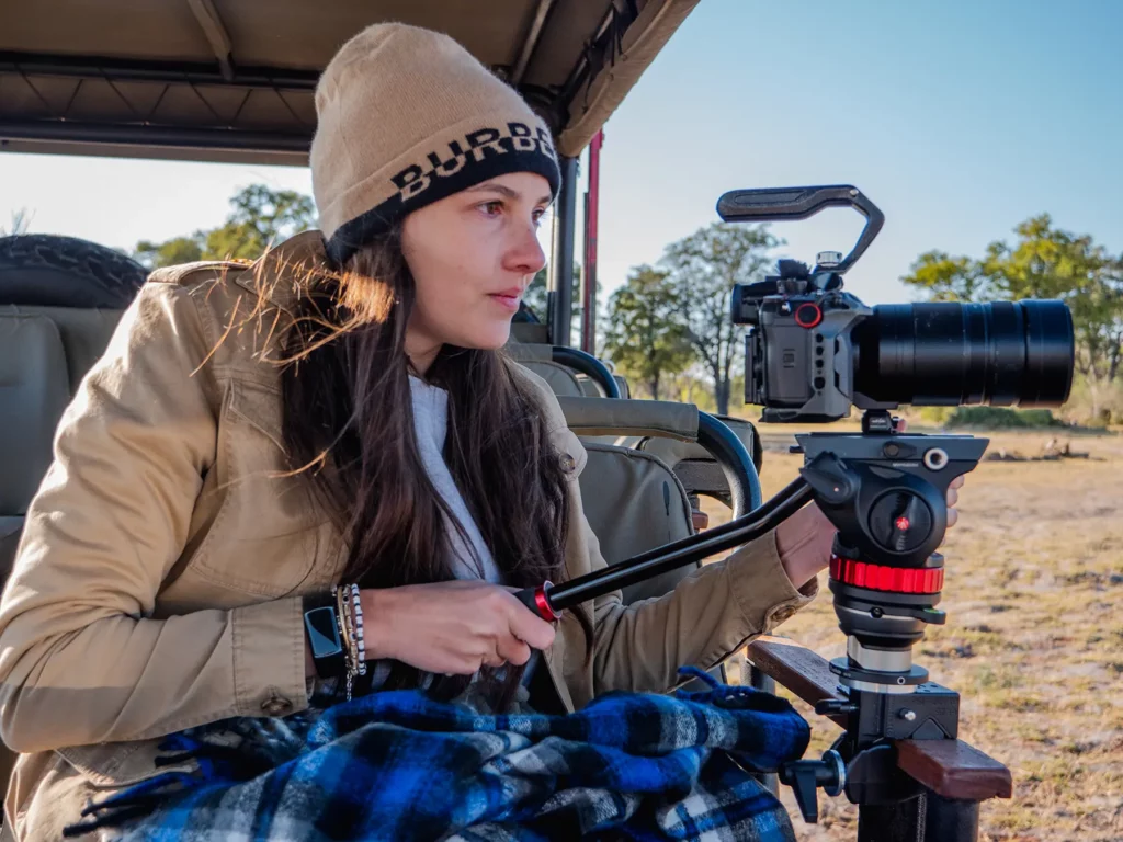 Ella McKendrick on safari in Moremi Game Reserve, Botswana