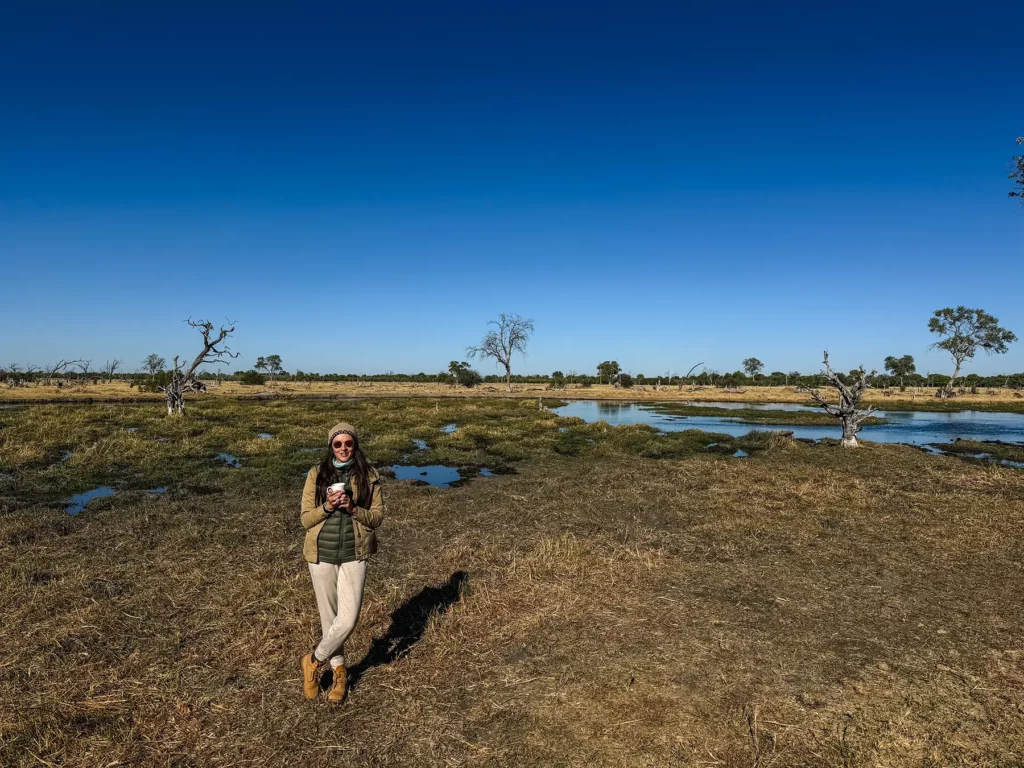 Ella McKendrick enjoying a morning tea break