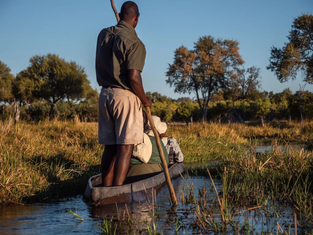 Mokoro (traditional canoe) Khwai Community Area, Botswana.