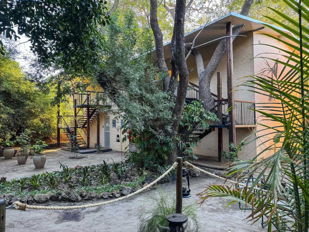 The outside of the room at The Waterfront, Maun, Botswana