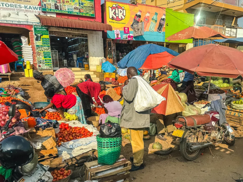 Busy market in Kampala, Uganda