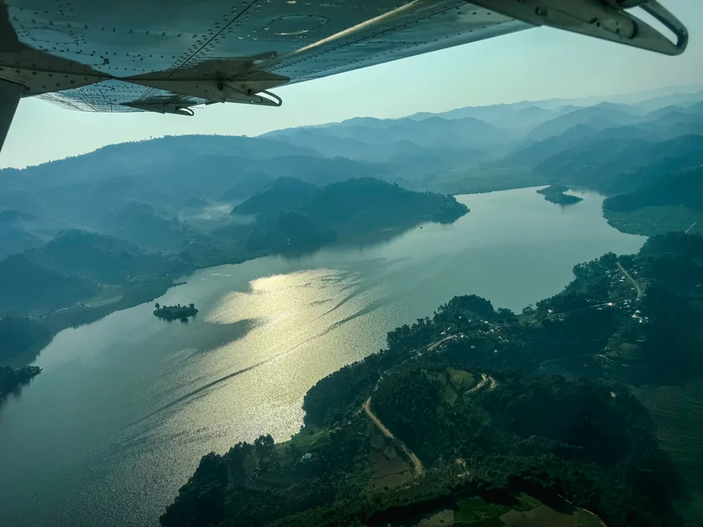 Areal views of Uganda from a safari plane