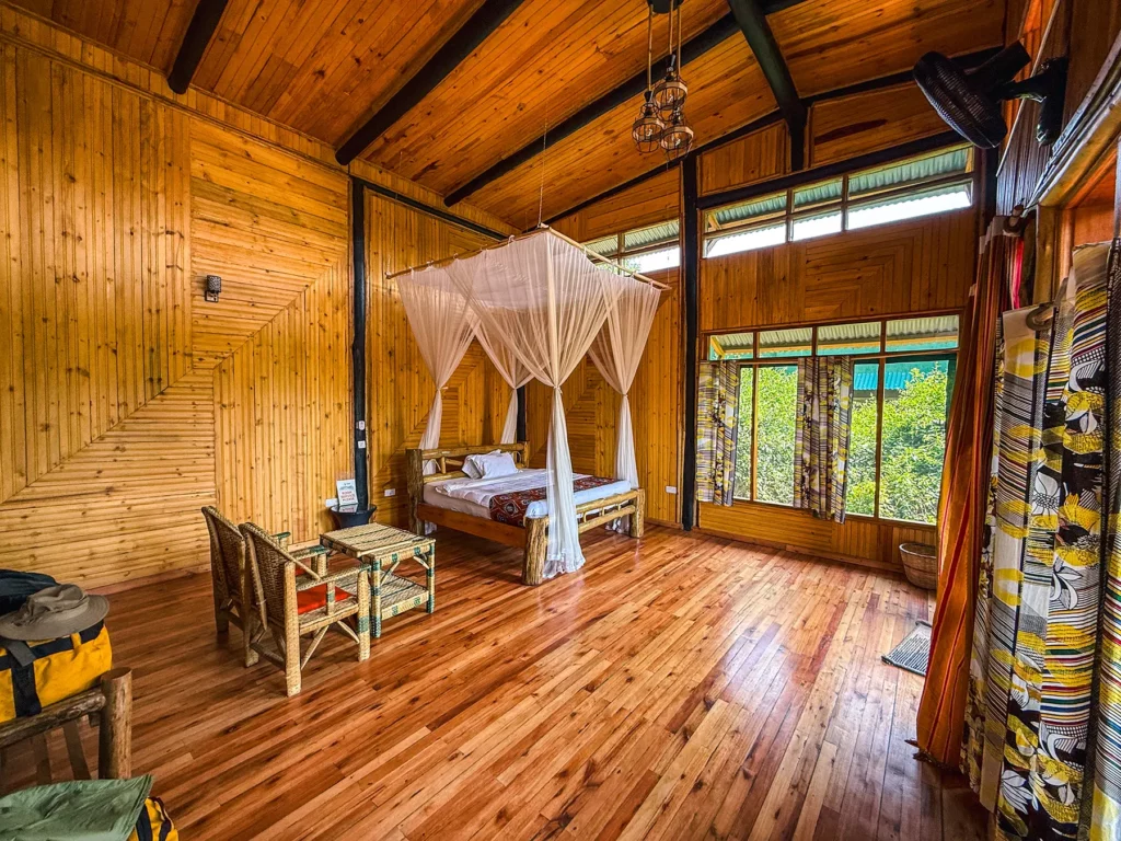 My room at Enshama Game Lodge & Campsite, in Queen Elizabeth National Park, Uganda