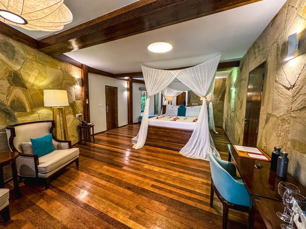 Bedroom at luxury hotel in Zanzibar