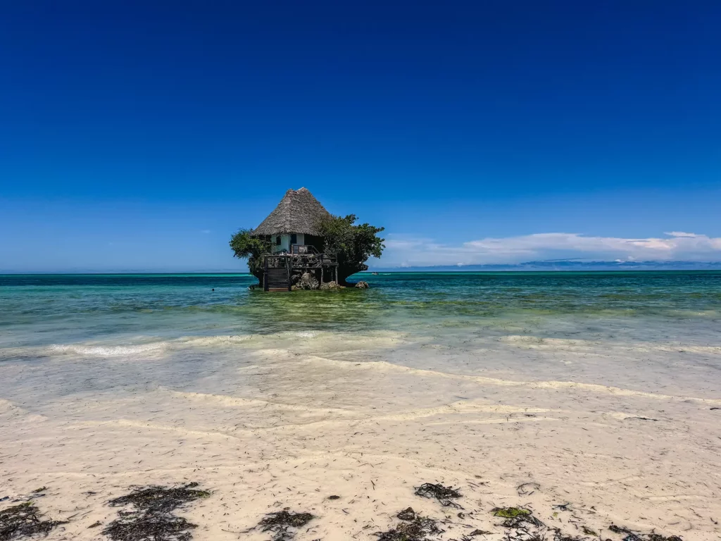 The Rock Restaurant at high tide, Zanzibar