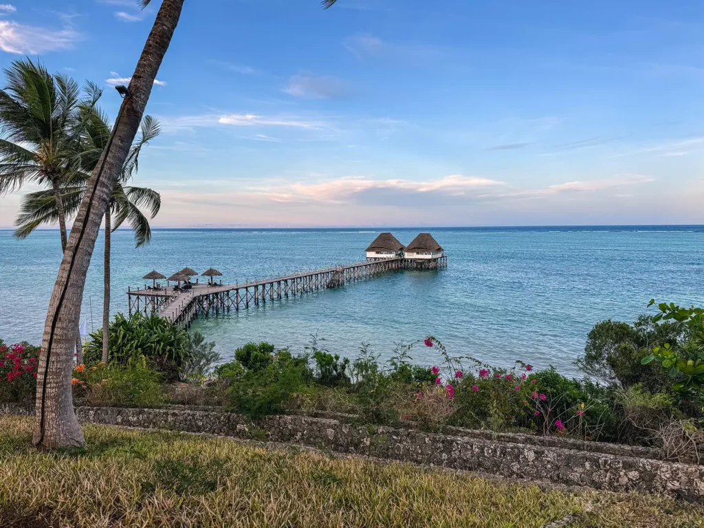 Pier restaurant in a luxury hotel accommodation in Zanzibar