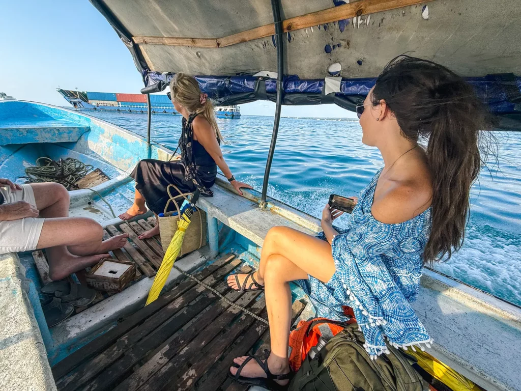 Ella McKendrick on a boat trip to Prison Island, Zanzibar