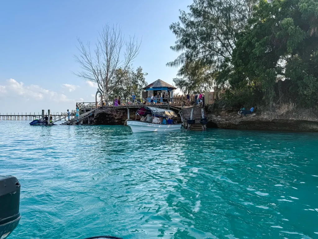 Arriving at the jetty at Prison Island, Zanzibar
