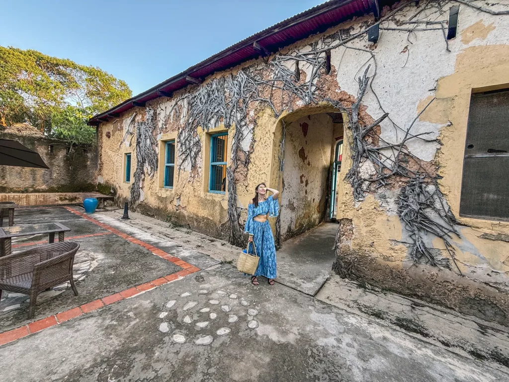 Ella McKendrick visiting the old prison on Prison Island, Zanzibar