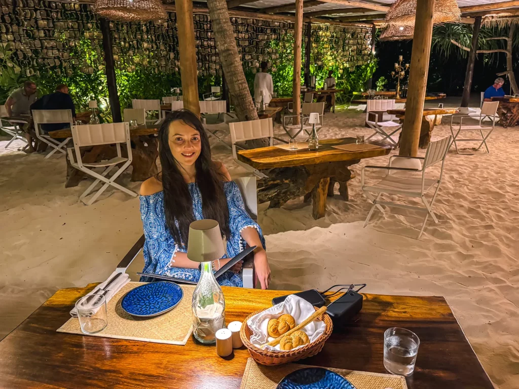 Restaurant a a barefoot luxury resort, Zanzibar