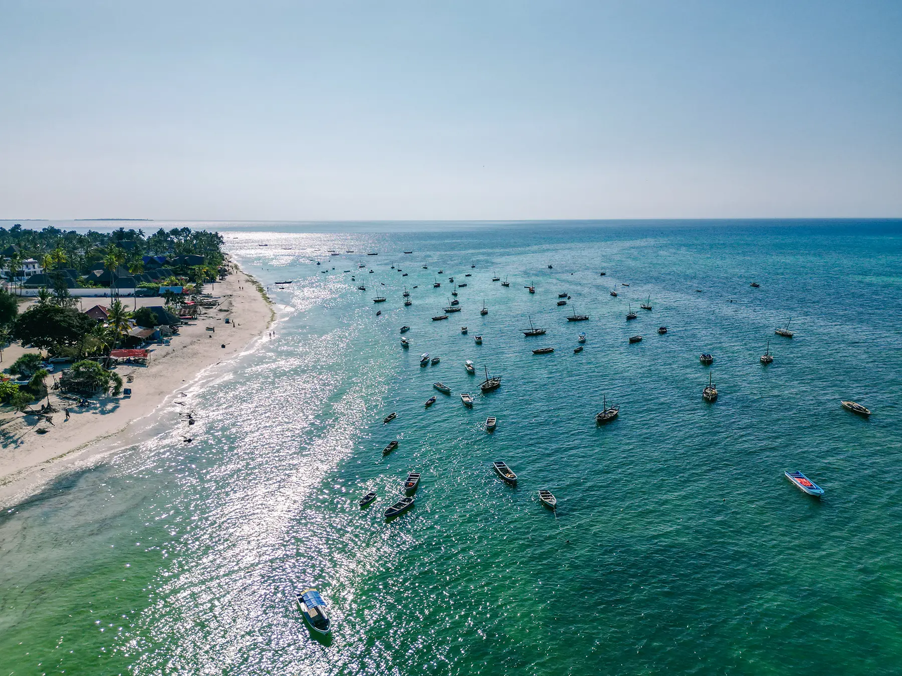 Aerial view of Nungwi Beach, Zanzibar